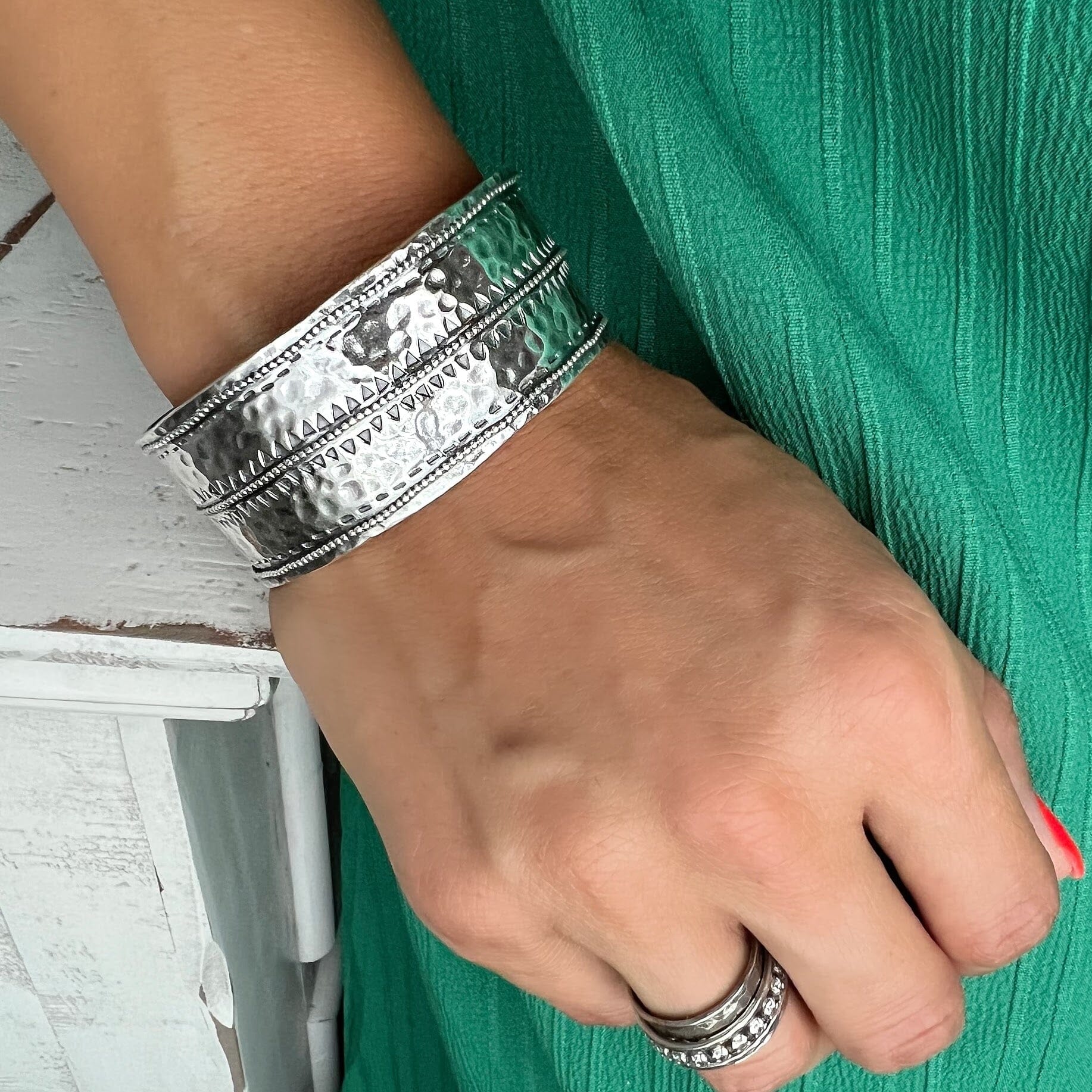 Sterling silver Aztec cuff