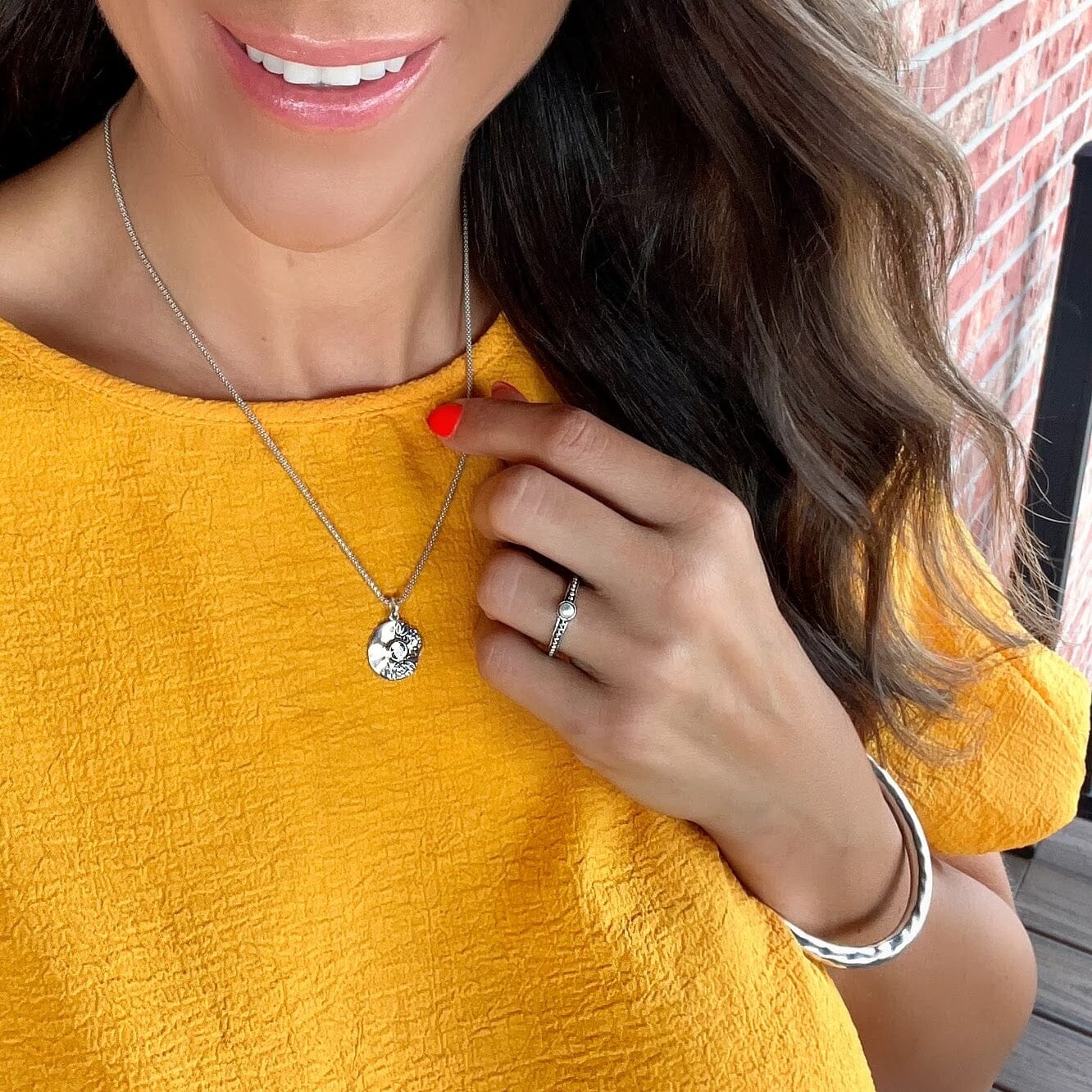 Beaded Pearl Ring paired with Better Half Necklace and Essentials Bangle