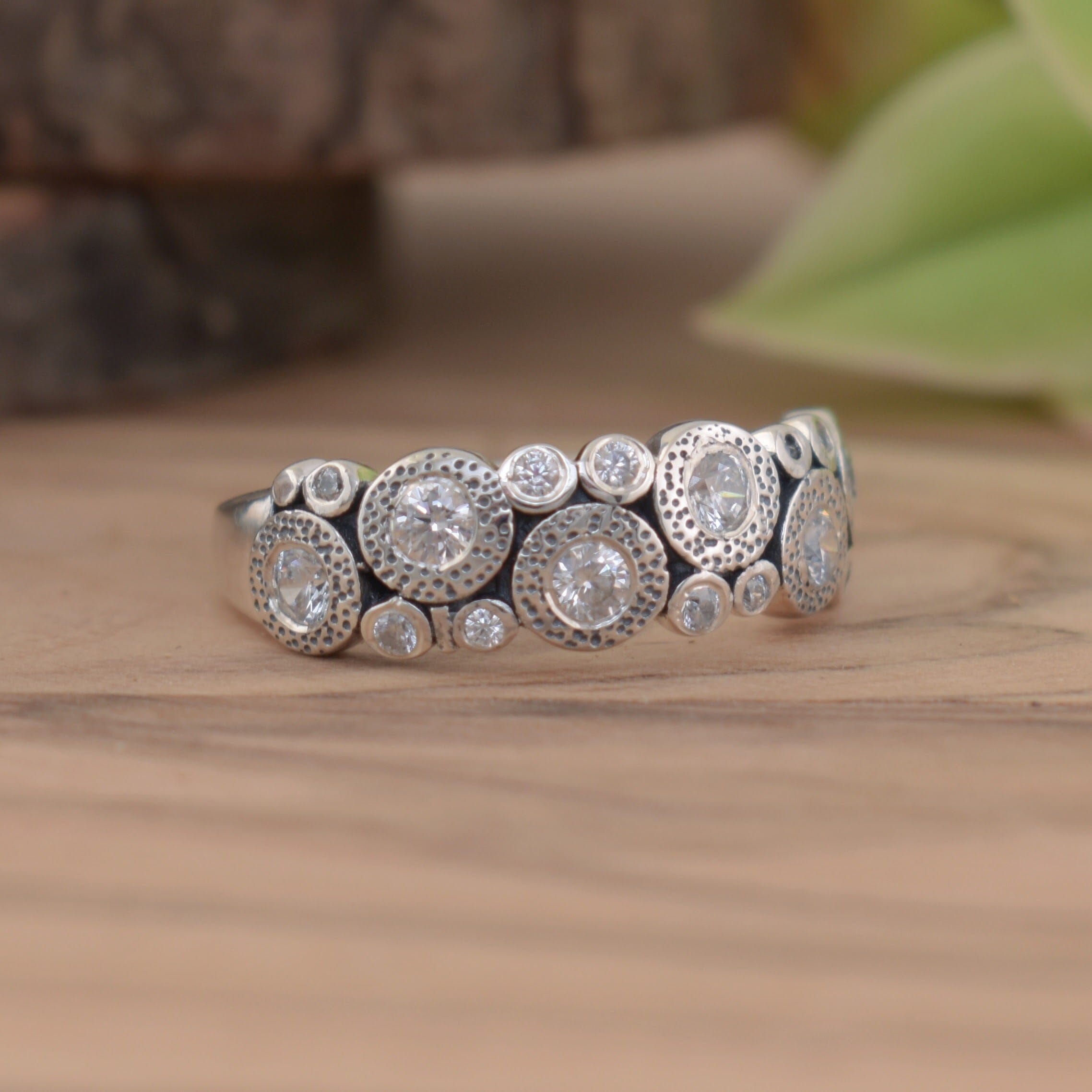 Sparkly circle ring with cz bling