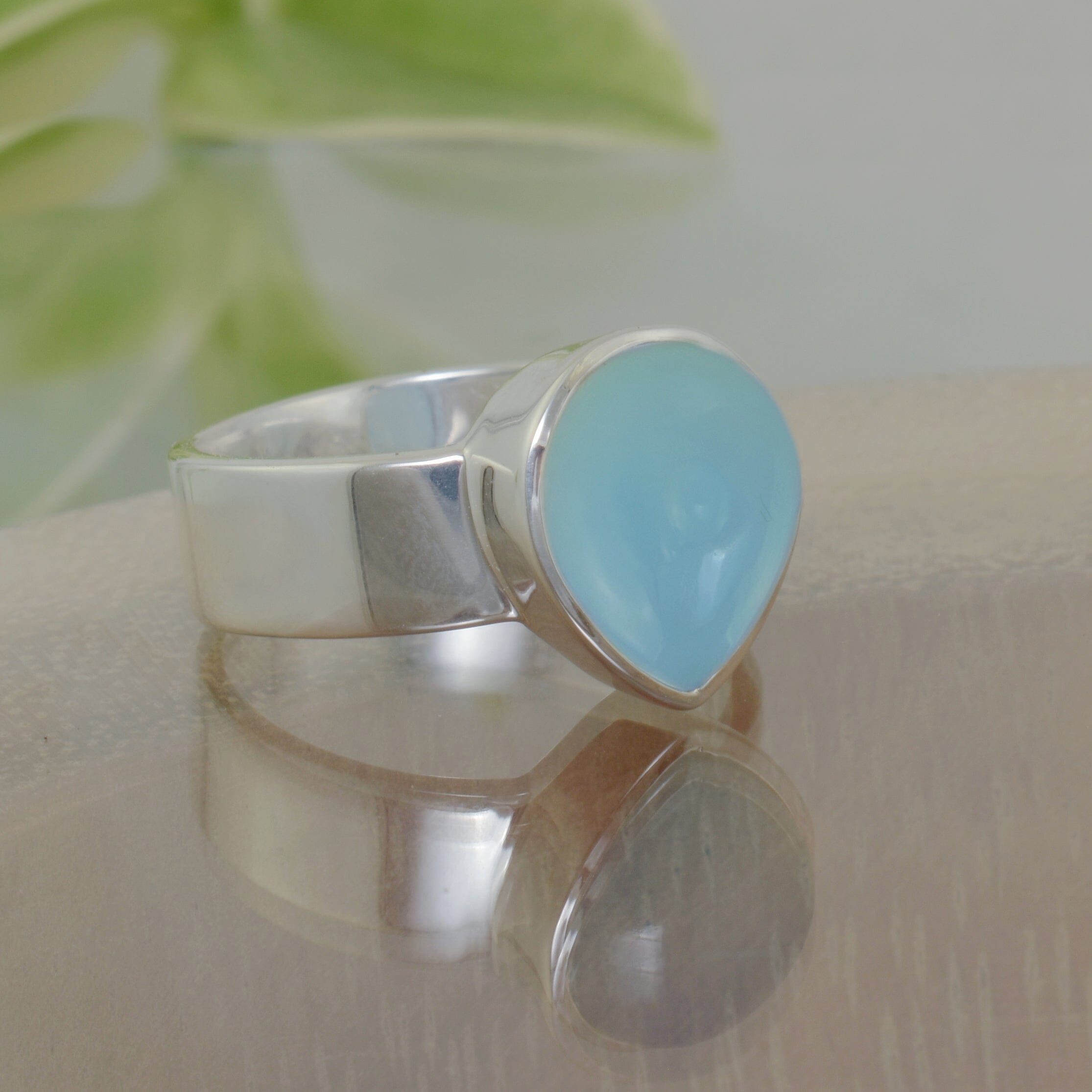 light blue ring in sterling silver - Calypso