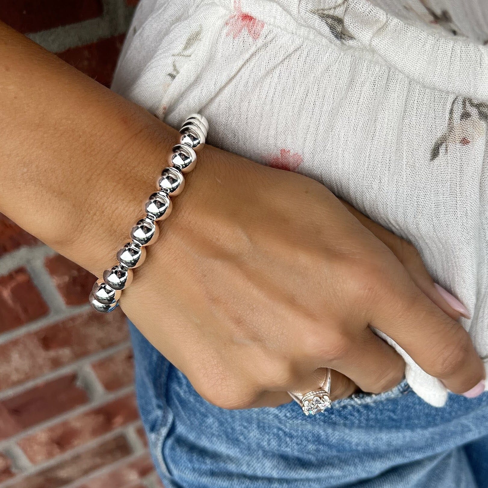 Sterling silver ball Classic Bead Bracelet