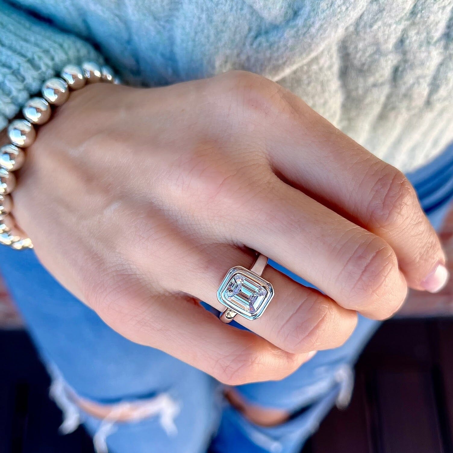 sterling silver Tiffany Ring paired with Hav'n a Ball Bracelet