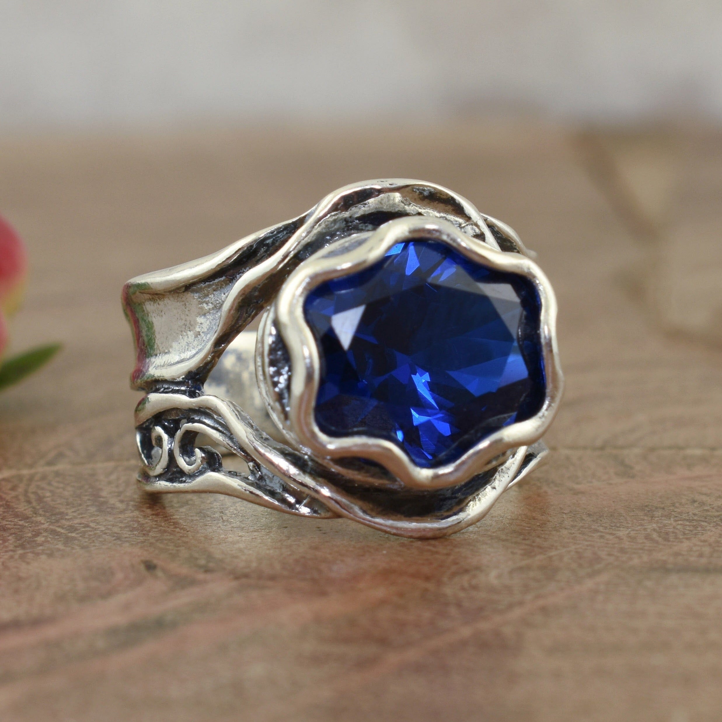 .925 sterling silver sapphire ring