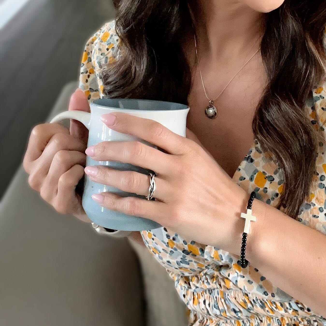 dainty silver twist ring