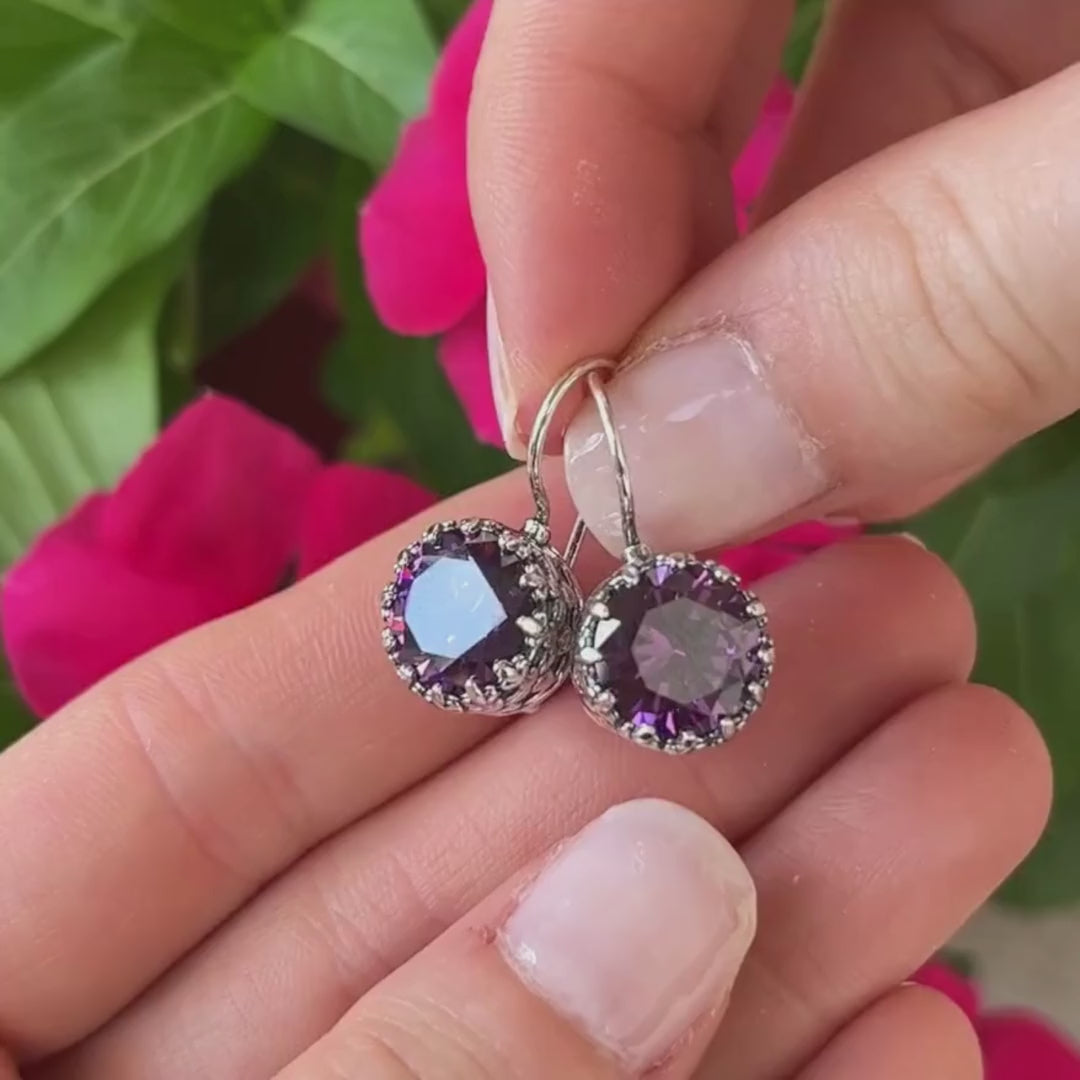 African Violet Earrings