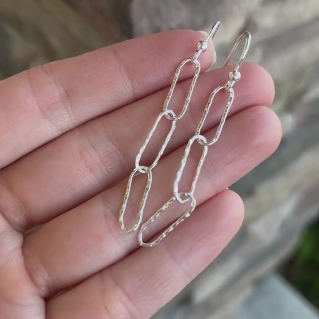 Hammered Paperclip Earrings