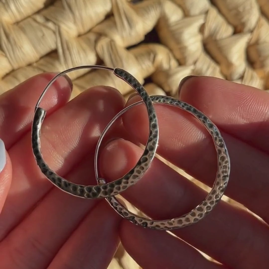 Hand Forged Hoop Earrings