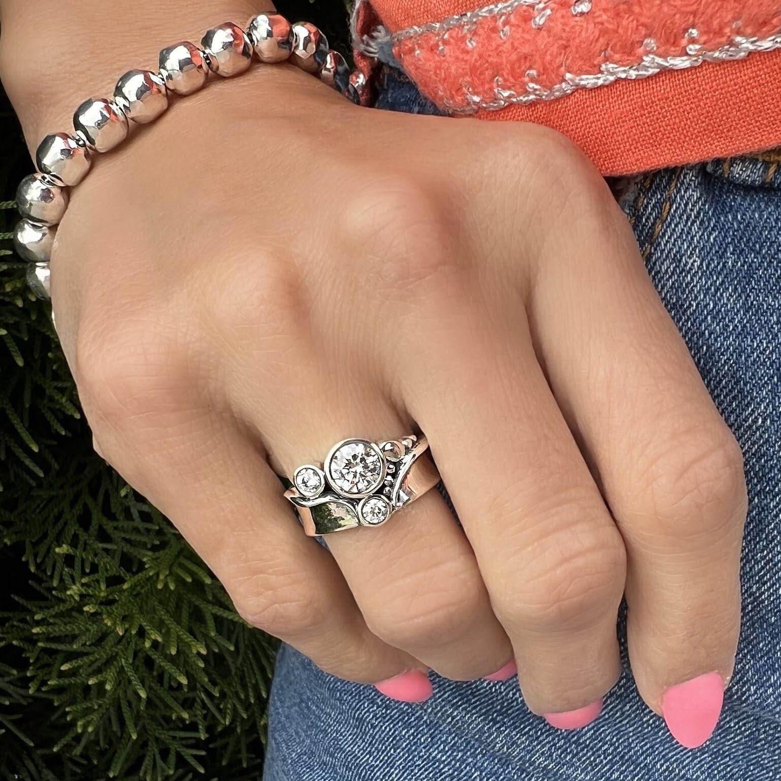 unique sterling silver ring with an asymmetrical design