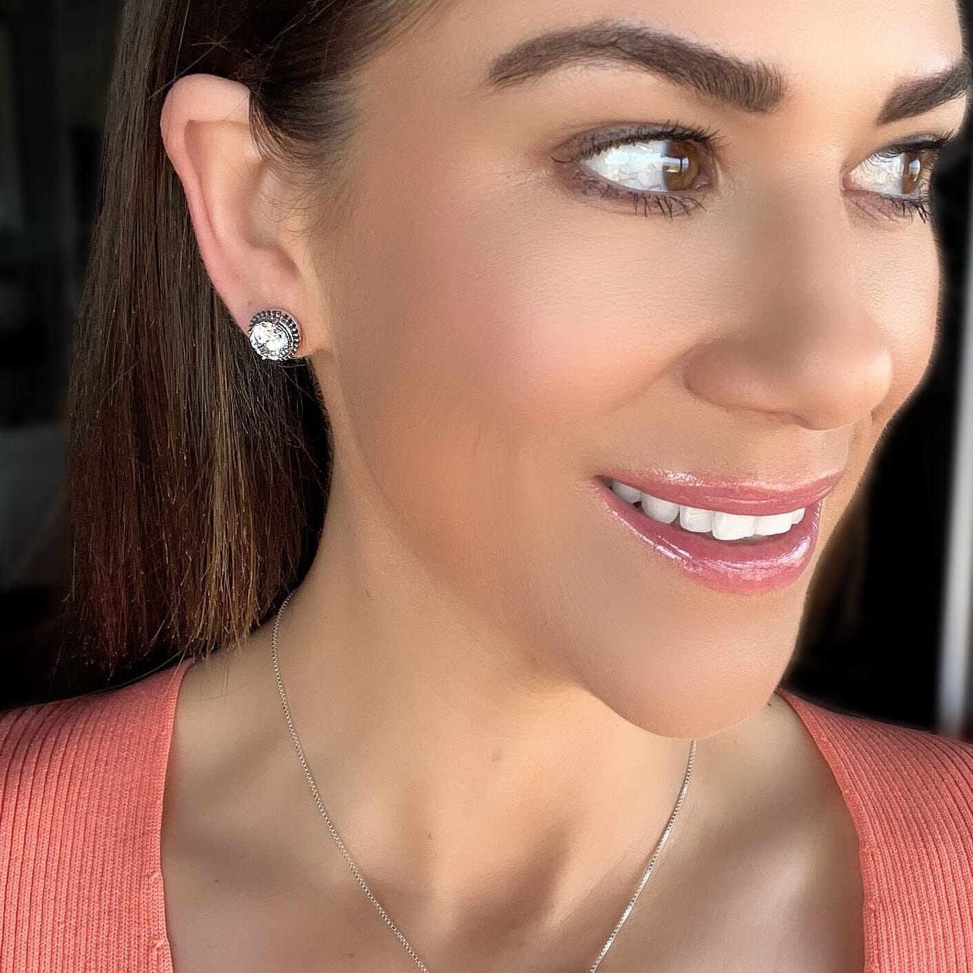 Sittin' Pretty stud earrings with cz center