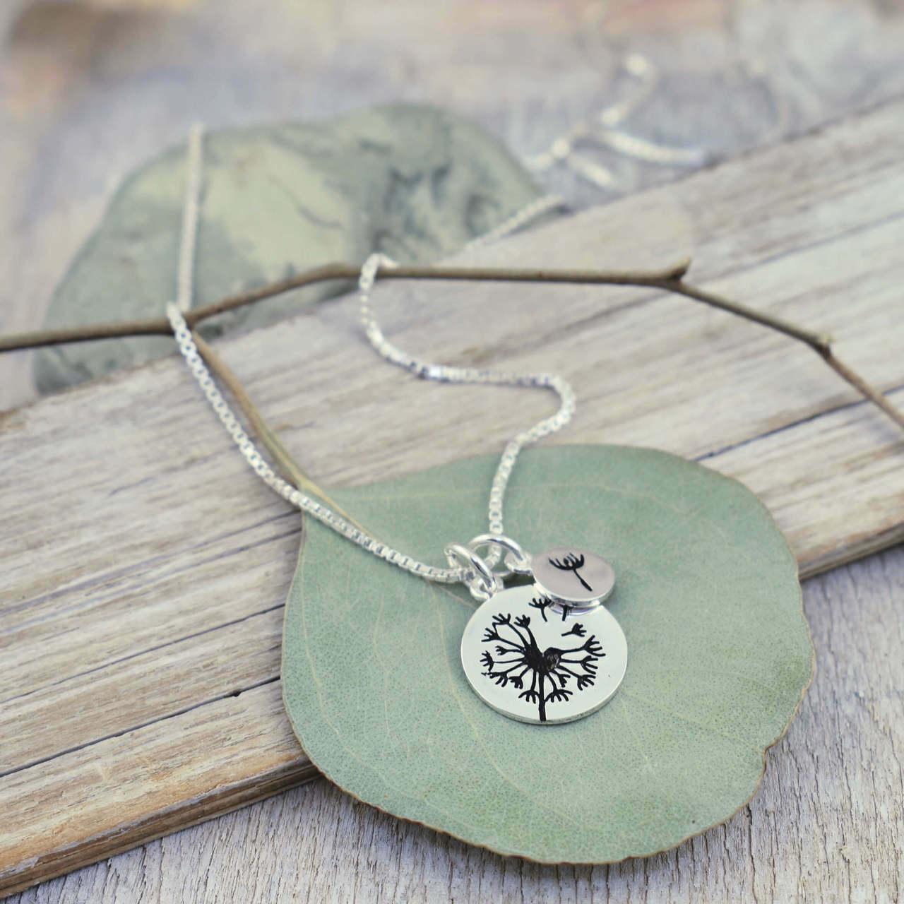 .925 sterling silver dandelion necklace