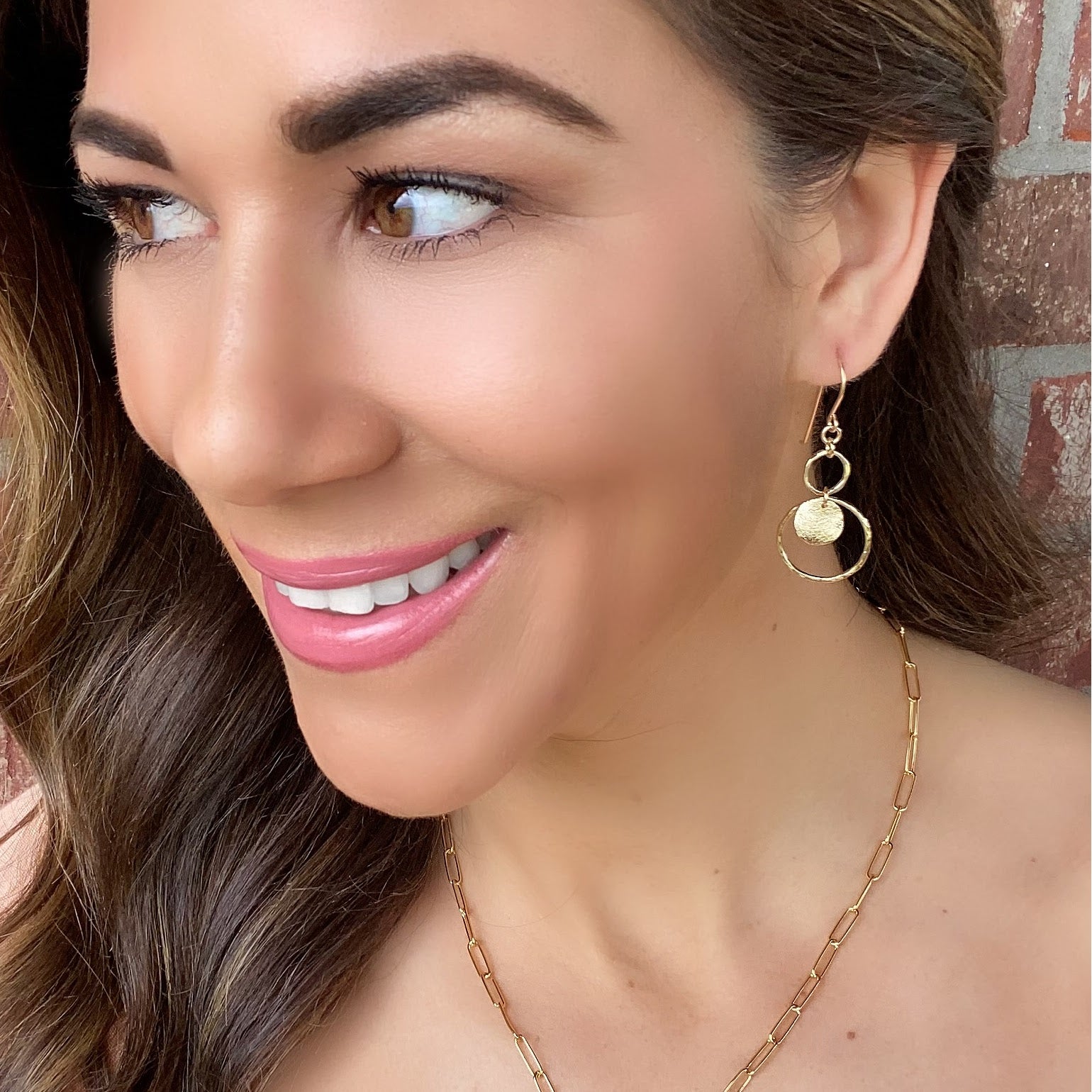 gold vermeil dangling Gold Crushing Earrings