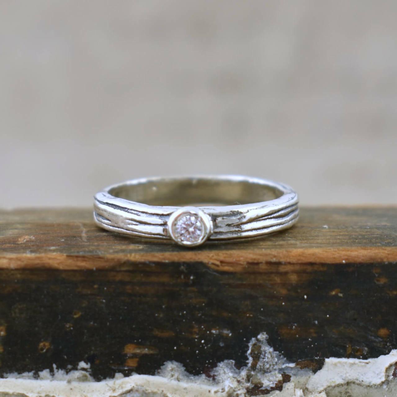 Handcrafted sterling silver and CZ birthstone ring