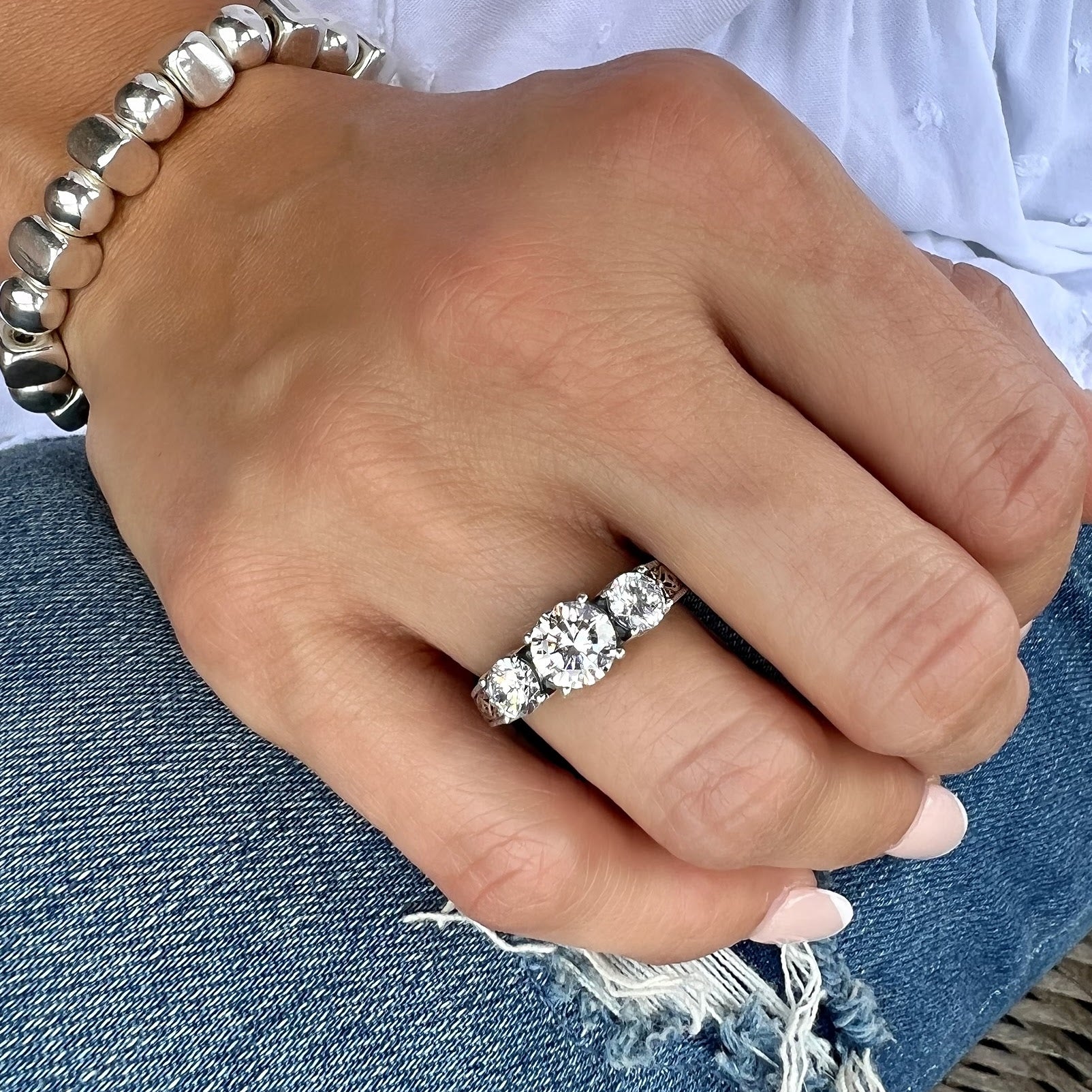 Adelaide Ring paired with Roundabout Bracelet